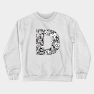 Floral Letter D Crewneck Sweatshirt